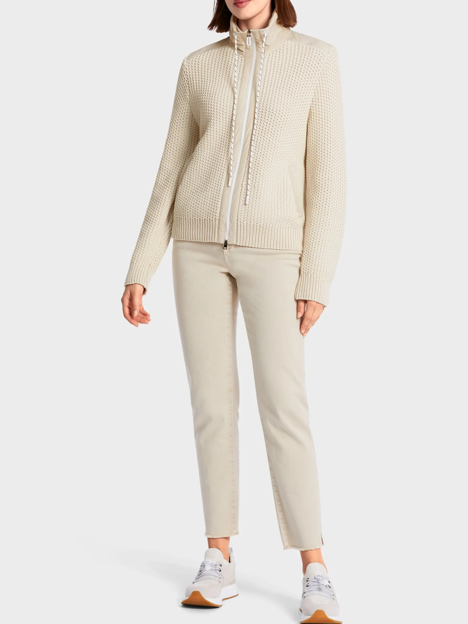 Marc Cain Jacken|Strick-SPORTIVER CARDIGAN KNITTED IN GERMANY soft moon rock