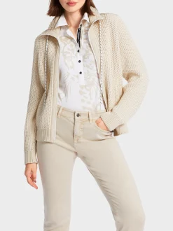 Marc Cain Jacken|Strick-SPORTIVER CARDIGAN KNITTED IN GERMANY soft moon rock