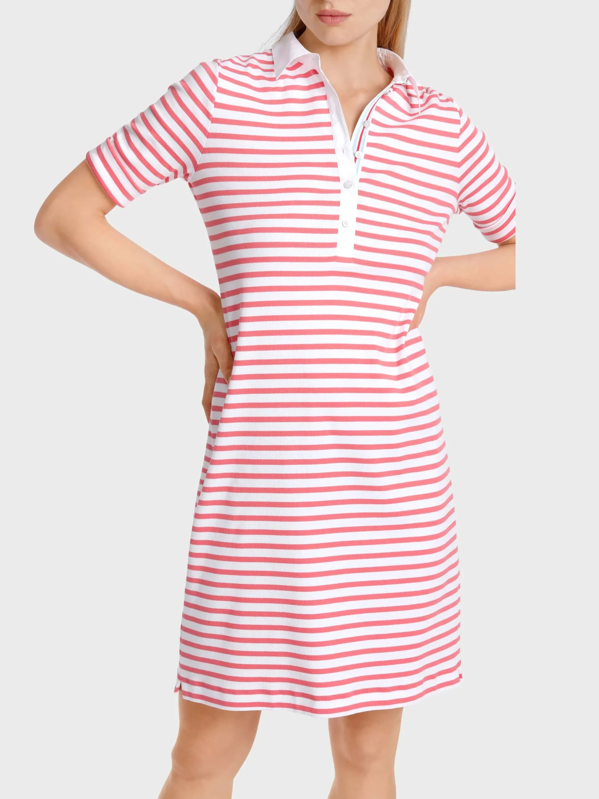 Marc Cain Kleider-SPORTIVES STREIFENKLEID light neon red