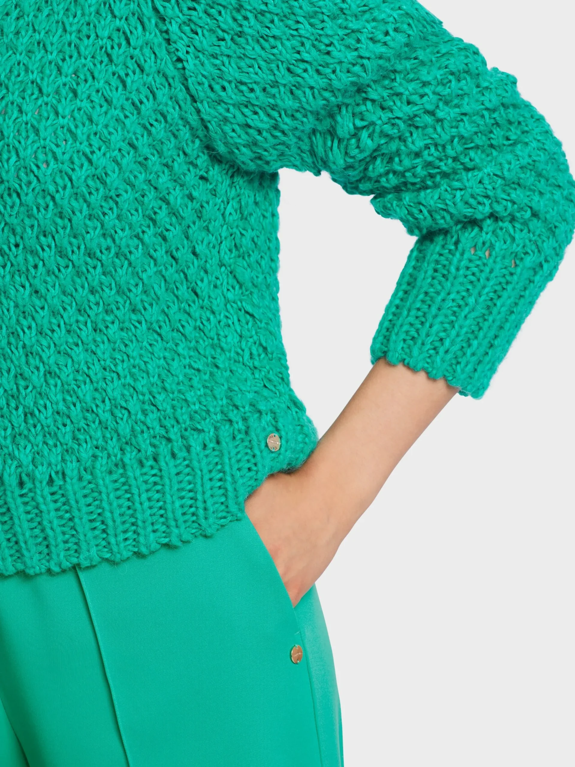 Marc Cain Pullover & Sweatshirts|Strick-STRICKPULLOVER "RETHINK TOGETHER" bright malachite