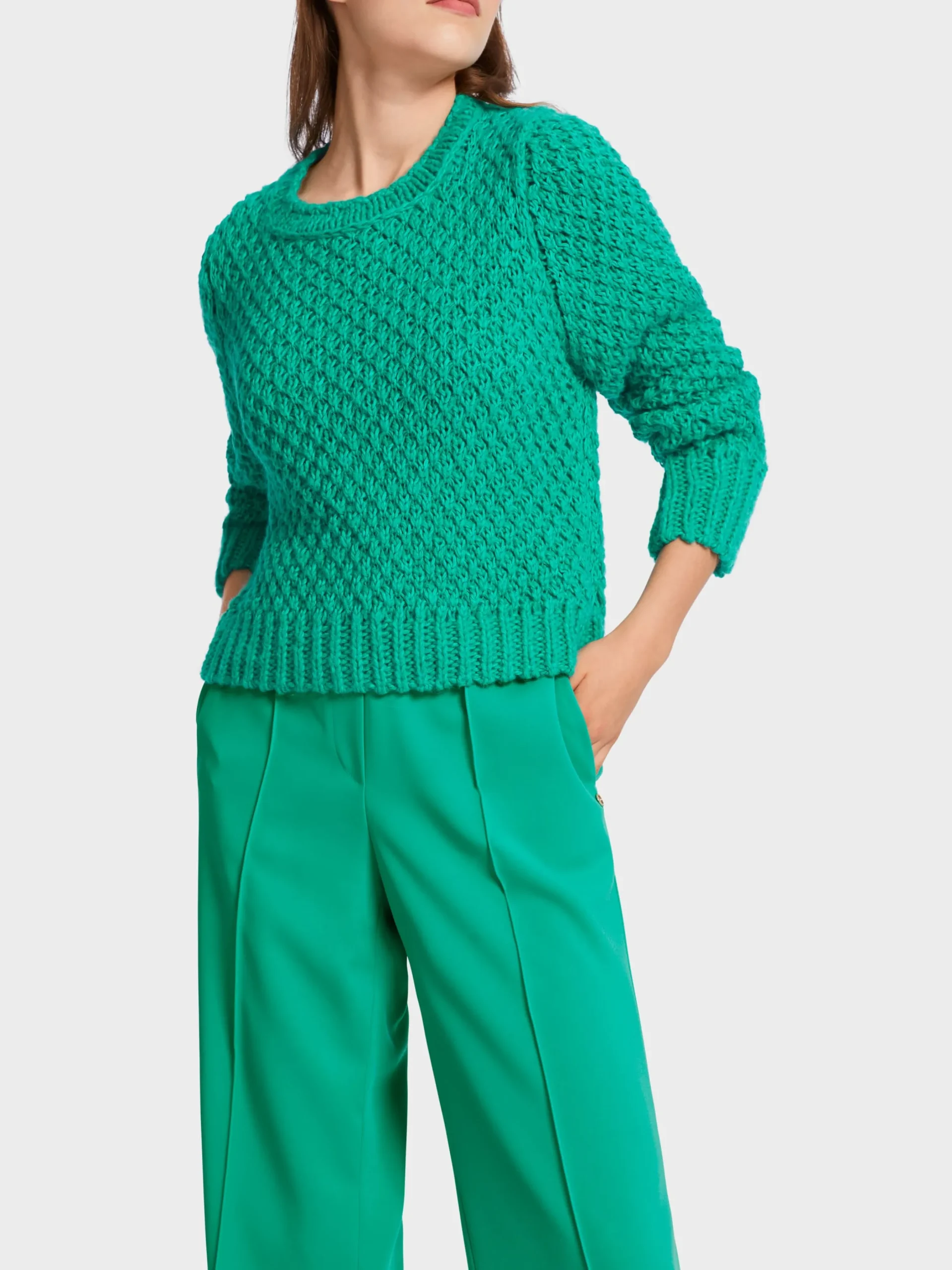 Marc Cain Pullover & Sweatshirts|Strick-STRICKPULLOVER "RETHINK TOGETHER" bright malachite