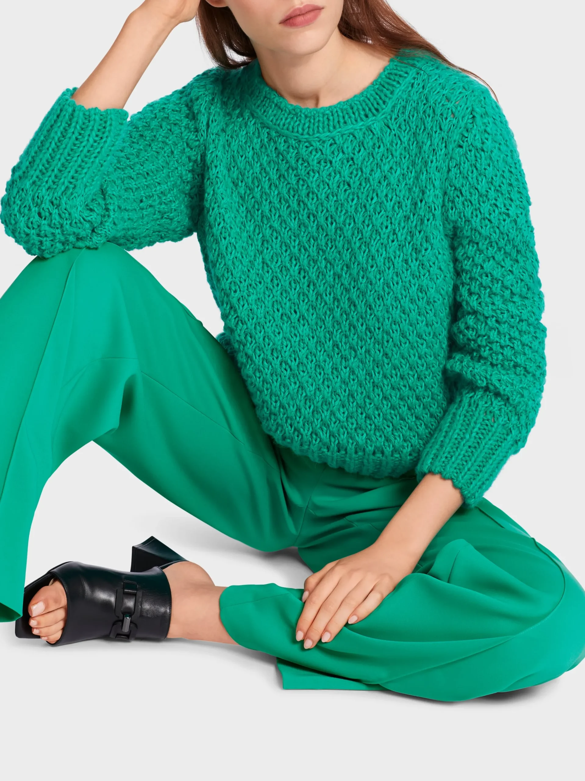 Marc Cain Pullover & Sweatshirts|Strick-STRICKPULLOVER "RETHINK TOGETHER" bright malachite