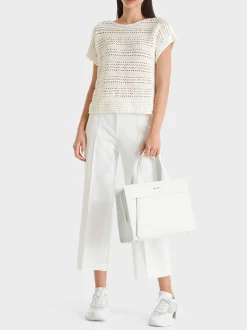 Marc Cain Pullover & Sweatshirts|Strick-STRICK-PULLUNDER "RETHINK TOGETHER" off-white