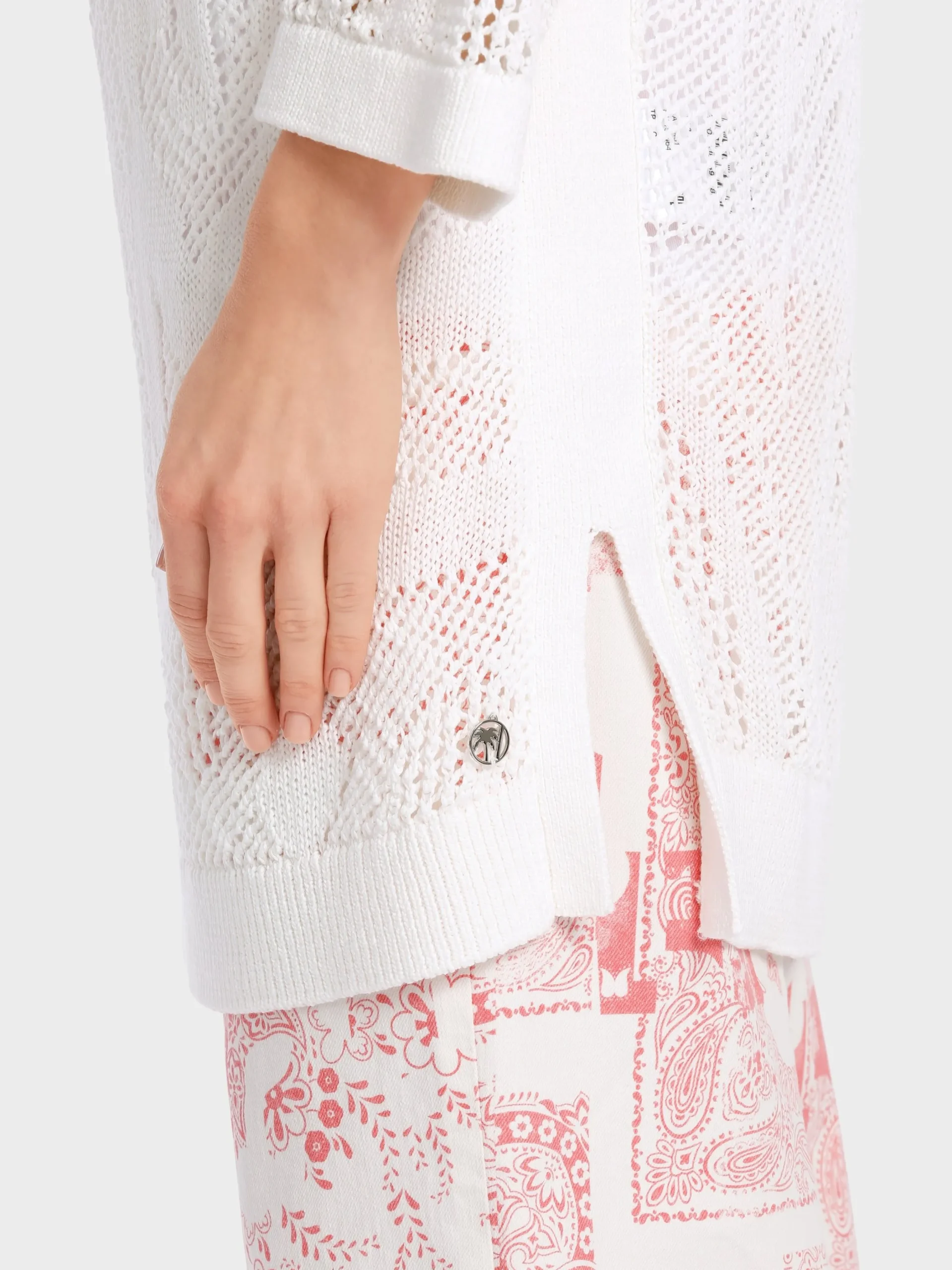Marc Cain Pullover & Sweatshirts|Strick-STRICK-SWEATER white
