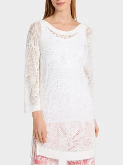 Marc Cain Pullover & Sweatshirts|Strick-STRICK-SWEATER white