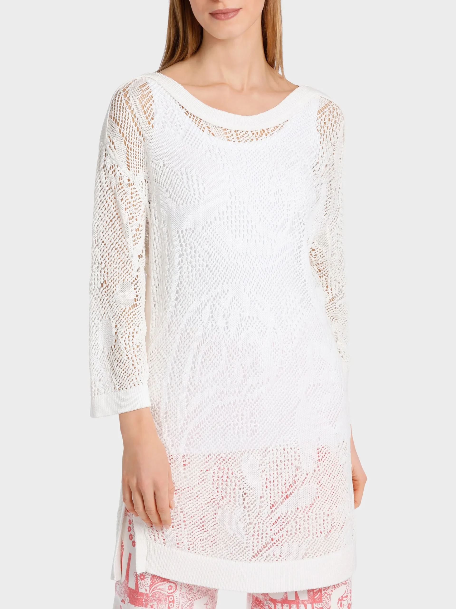 Marc Cain Pullover & Sweatshirts|Strick-STRICK-SWEATER white
