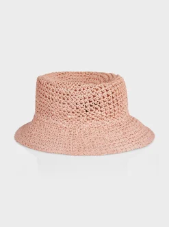 Marc Cain Accessoires-STROHHUT IM HÄKEL-DESIGN deep peach
