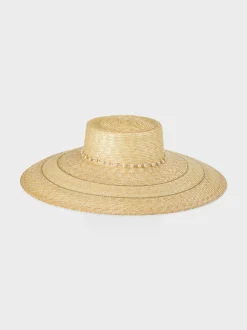 Marc Cain Accessoires-STROHHUT MIT PERLEN raffia