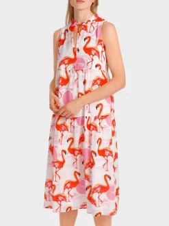 Marc Cain Kleider-STUFENKLEID MIT FLAMINGO-PRINT lip gloss