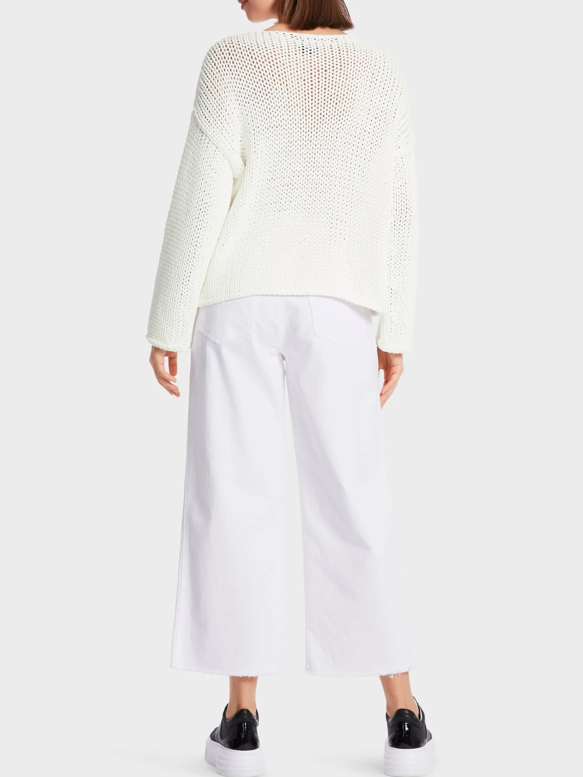 Marc Cain Pullover & Sweatshirts|Strick-SWEATER IN GROBSTRICK KNITTED IN GERMANY off-white