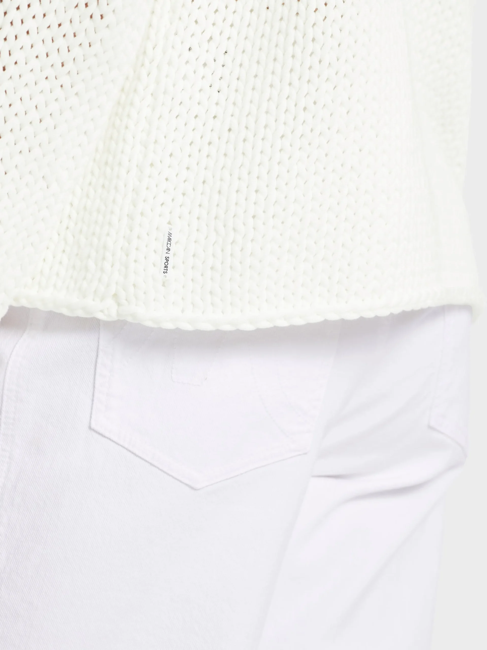 Marc Cain Pullover & Sweatshirts|Strick-SWEATER IN GROBSTRICK KNITTED IN GERMANY off-white