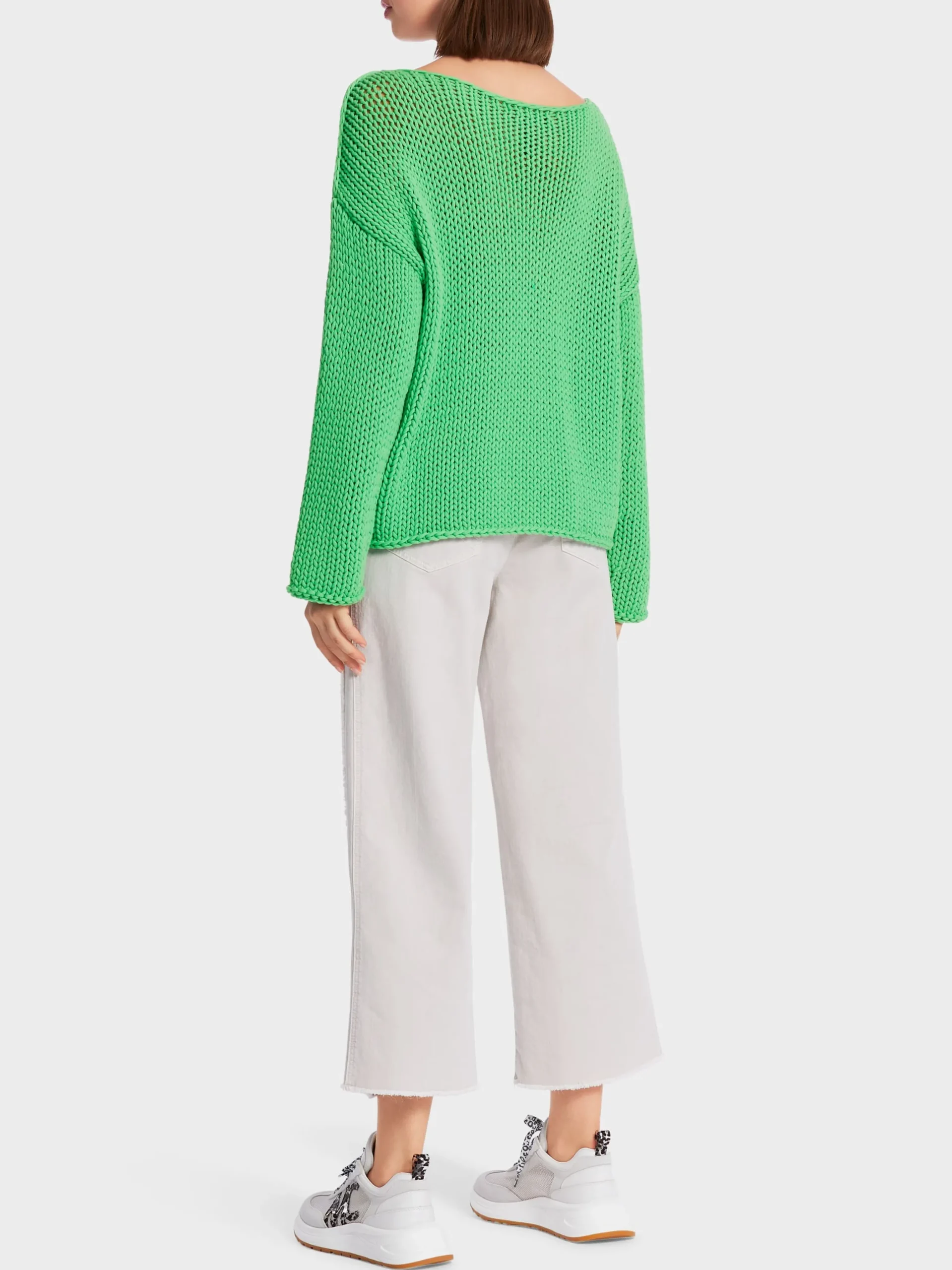 Marc Cain Pullover & Sweatshirts|Strick-SWEATER IN GROBSTRICK KNITTED IN GERMANY deep spring green