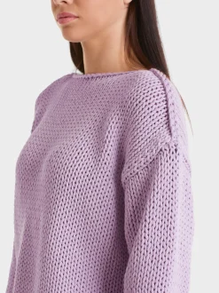 Marc Cain Pullover & Sweatshirts|Strick-SWEATER IN GROBSTRICK KNITTED IN GERMANY bright pink lavender