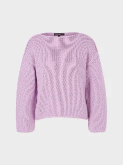 Marc Cain Pullover & Sweatshirts|Strick-SWEATER IN GROBSTRICK KNITTED IN GERMANY bright pink lavender