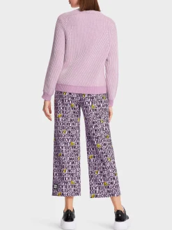 Marc Cain Pullover & Sweatshirts|Strick-SWEATER MIT EGG SHAPE "RETHINK TOGETHER" bright pink lavender