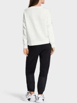 Marc Cain Pullover & Sweatshirts|Strick-SWEATER MIT PRINT KNITTED IN GERMANY white and black