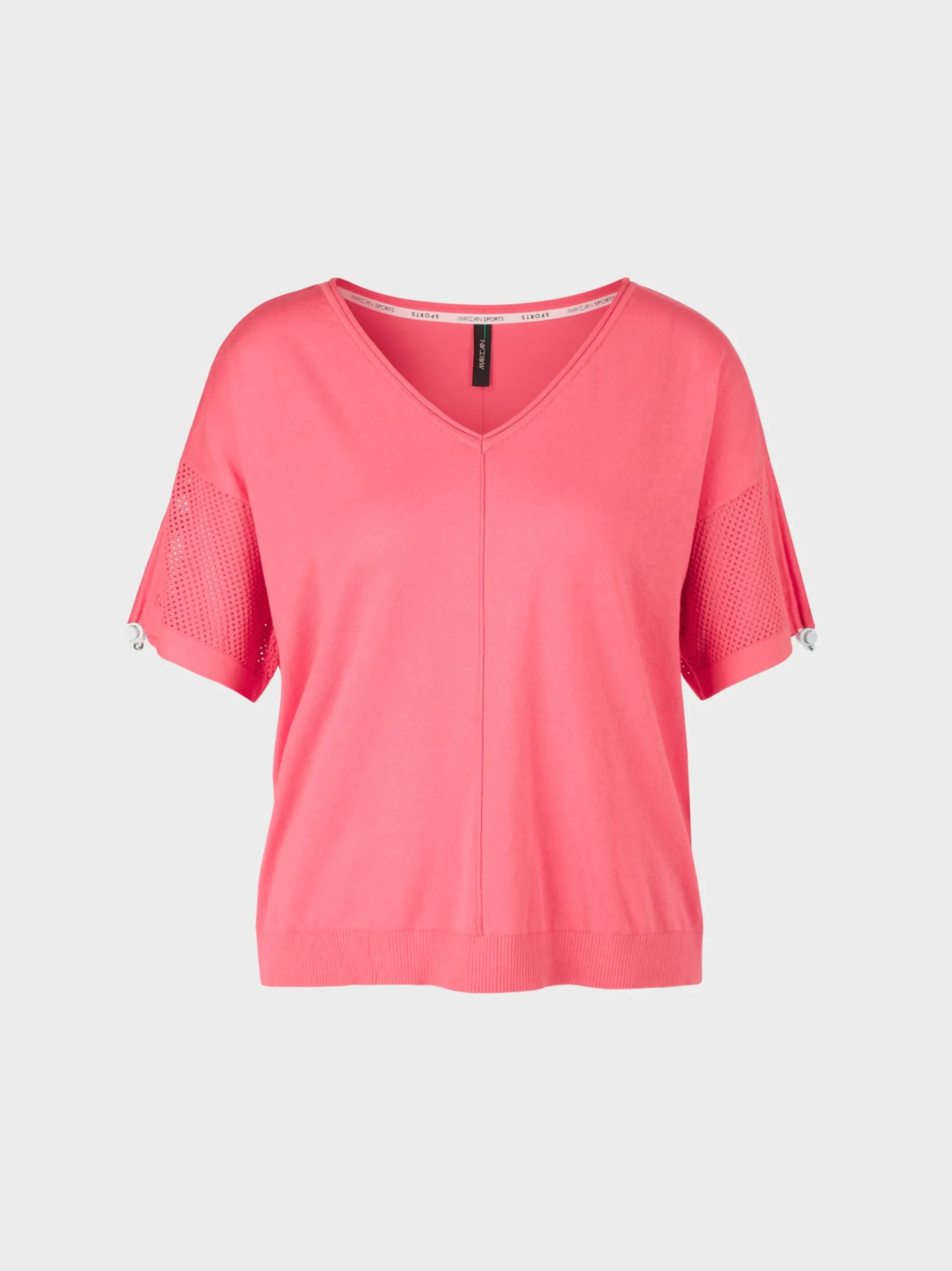 Marc Cain Pullover & Sweatshirts-SWEATER MIT SEIDENANTEIL light neon red