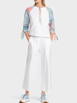 Marc Cain Pullover & Sweatshirts-SWEATSHIRT MIT BOW-SLEEVES white