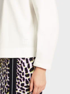 Marc Cain Pullover & Sweatshirts-SWEATSHIRT MIT STRASSAPPLIKATION off-white