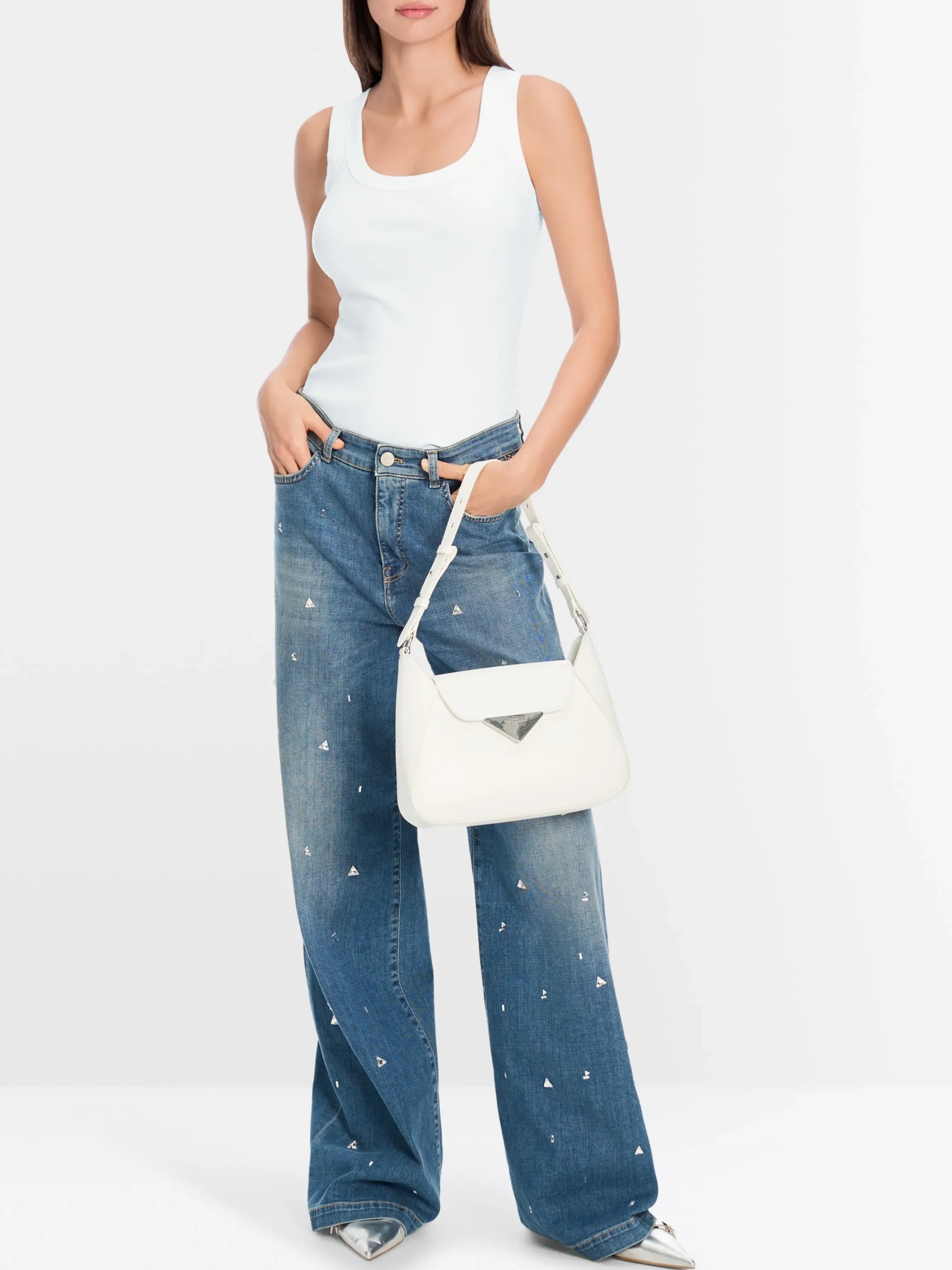 Marc Cain Shirts & Tops-TANKTOP AUS FEINRIPP white