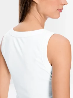 Marc Cain Shirts & Tops-TANKTOP AUS FEINRIPP white