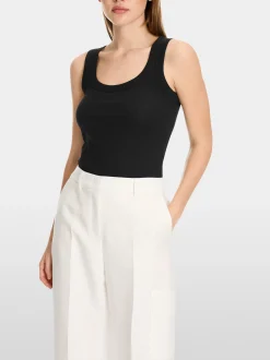 Marc Cain Shirts & Tops-TANKTOP AUS FEINRIPP black