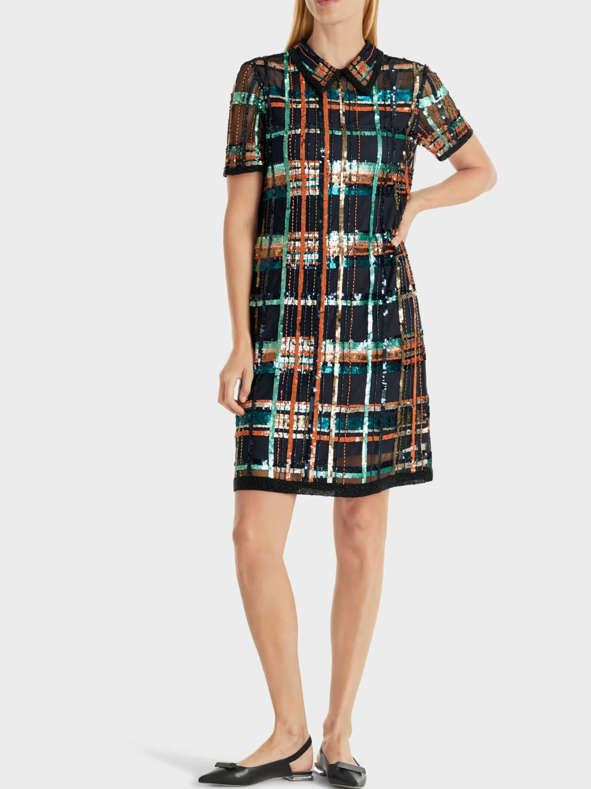 Marc Cain Kleider-TÜLLKLEID MIT PAILLETTEN UND PERLEN midnight blue