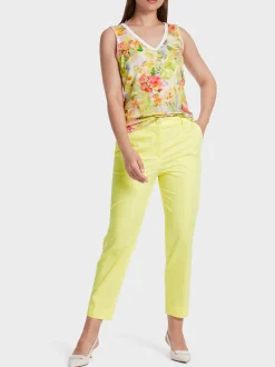 Marc Cain Shirts & Tops-TOP IM BLURRY BLUMEN-DESSIN pale lemon