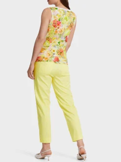 Marc Cain Shirts & Tops-TOP IM BLURRY BLUMEN-DESSIN pale lemon