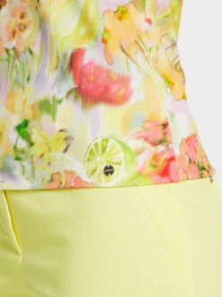 Marc Cain Shirts & Tops-TOP IM BLURRY BLUMEN-DESSIN pale lemon