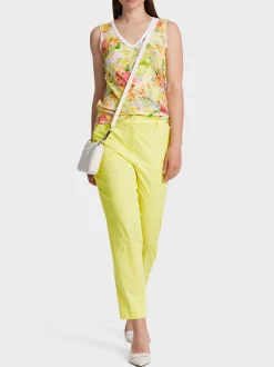 Marc Cain Shirts & Tops-TOP IM BLURRY BLUMEN-DESSIN pale lemon