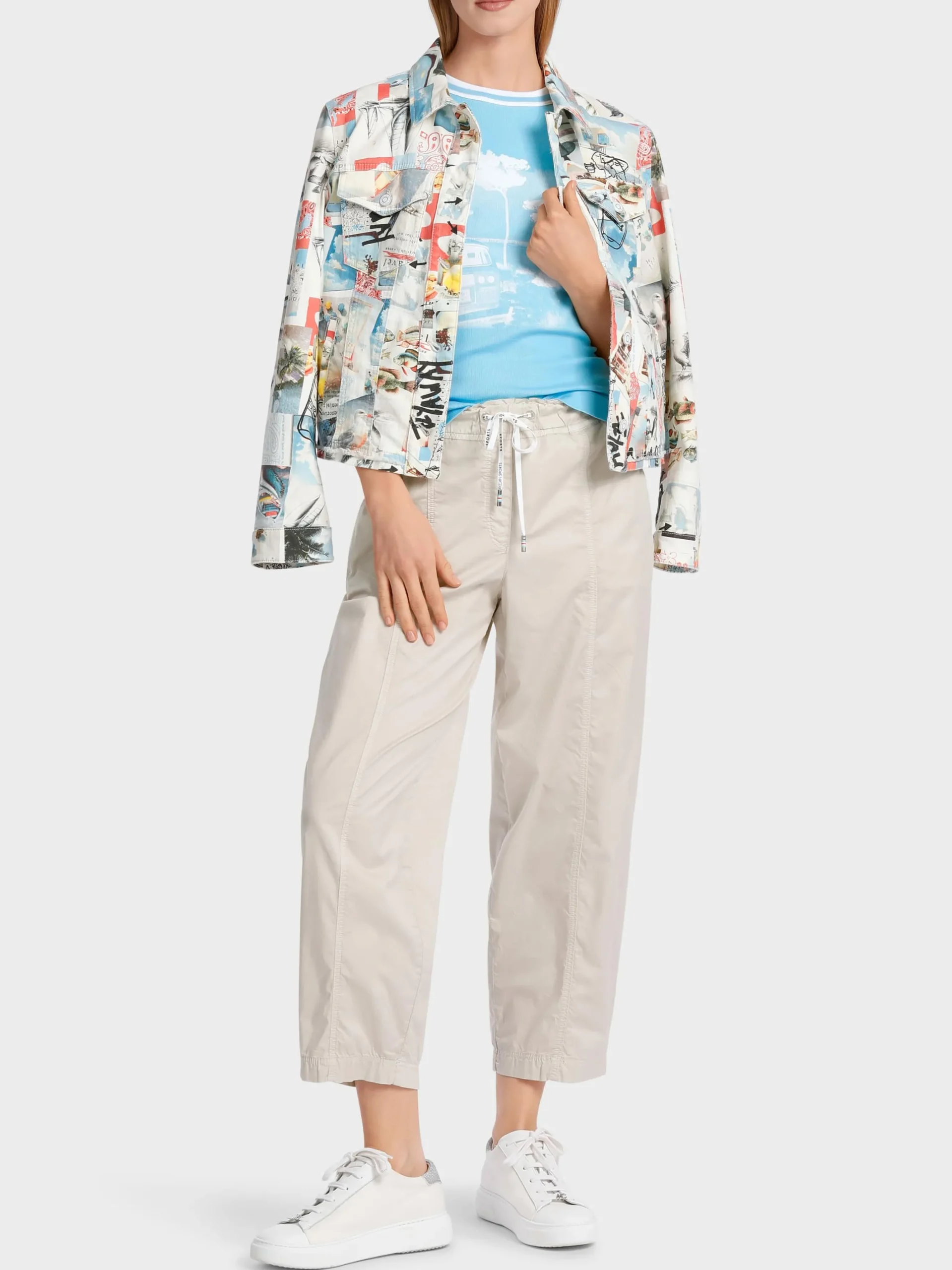 Marc Cain Shirts & Tops-TOP MIT FOTOPRINT light turquoise