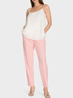 Marc Cain Shirts & Tops-TOP MIT PERLENBESETZTEN TRÄGERN off-white