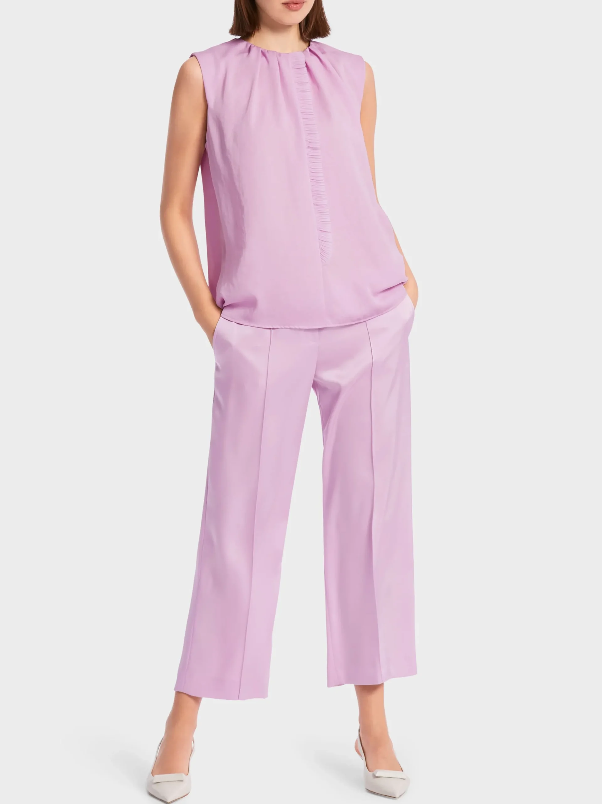 Marc Cain Shirts & Tops-TOP MIT RÜSCHEN-DETAIL pink lavender