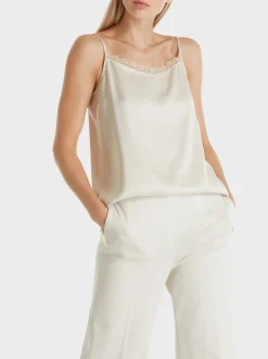 Marc Cain Shirts & Tops-TOP MIT SPITZE smoke