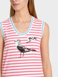 Marc Cain Shirts & Tops-TOP MIT VOGELAPPLIKATION light neon red