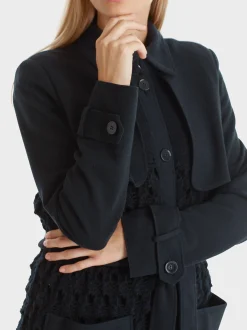 Marc Cain Mäntel & Outdoorjacken|Strick-TRENCHCOAT KNITTED IN GERMANY midnight blue