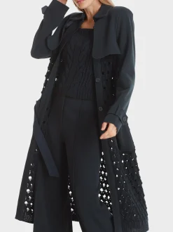 Marc Cain Mäntel & Outdoorjacken|Strick-TRENCHCOAT KNITTED IN GERMANY midnight blue
