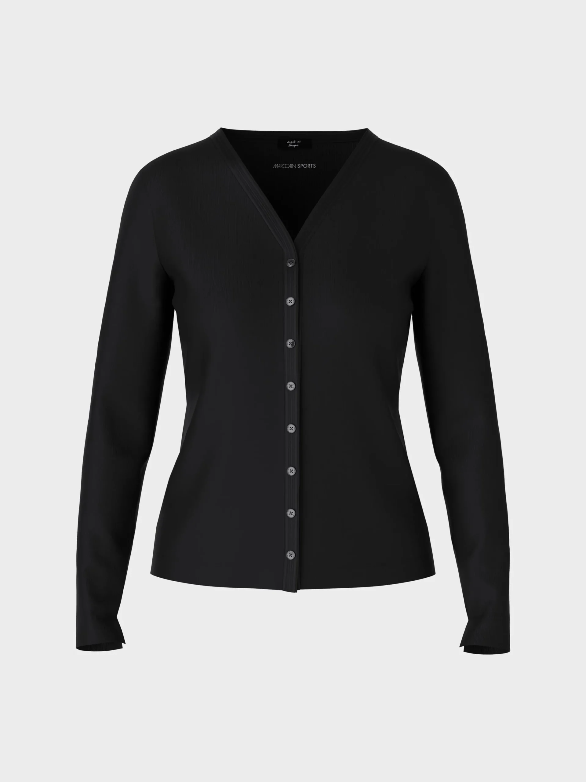Marc Cain Shirts & Tops-T-SHIRT AUS BAUMWOLLRIPP black
