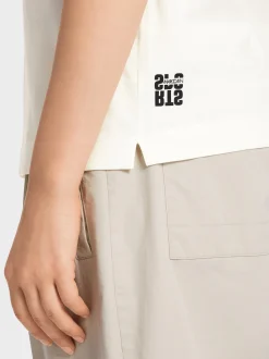 Marc Cain Shirts & Tops-T-SHIRT AUS REINER BAUMWOLLE - MIT PRINT off-white