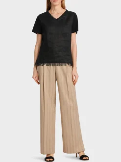 Marc Cain Shirts & Tops-T-SHIRT IM MATERIALMIX black