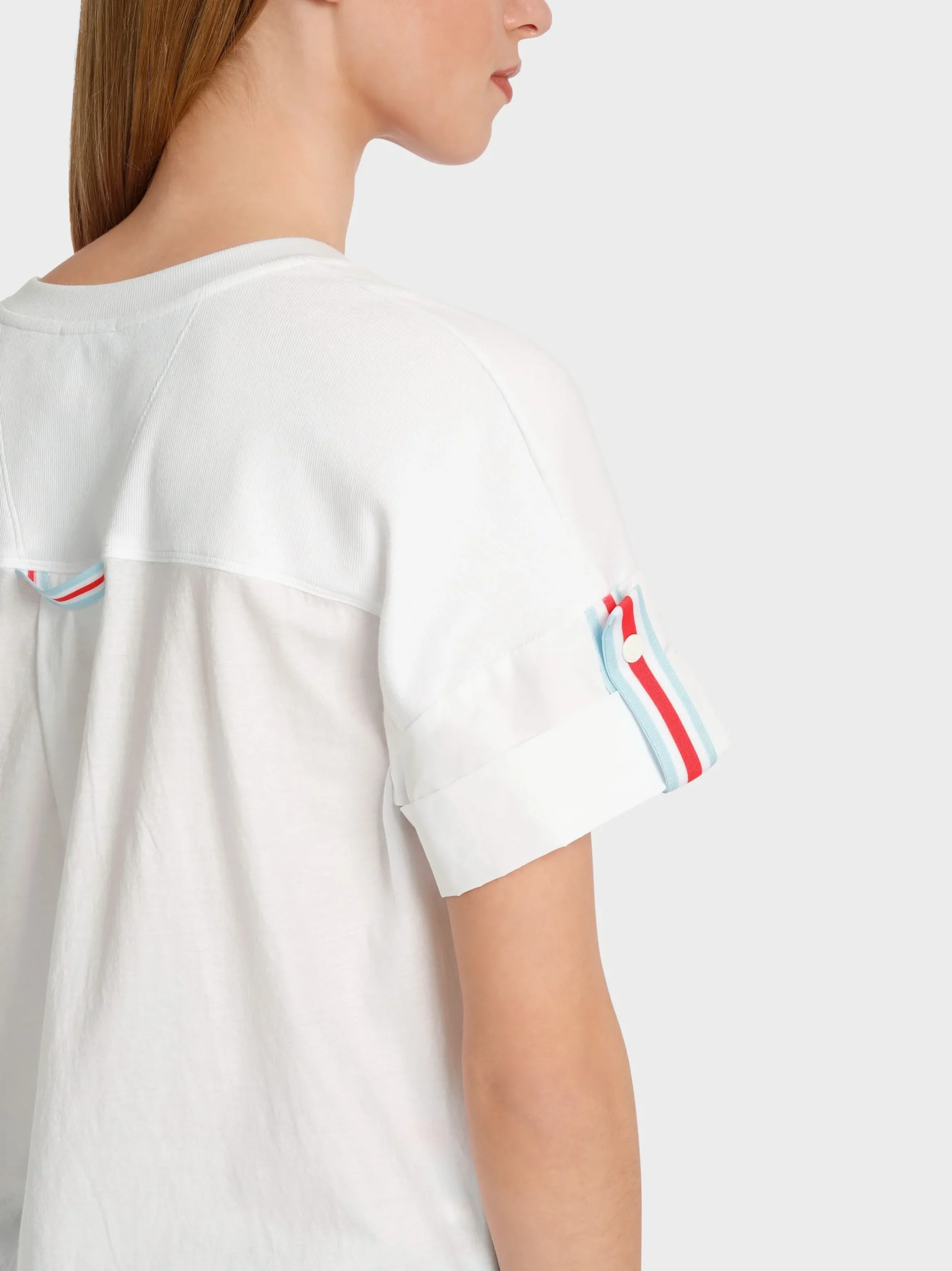 Marc Cain Shirts & Tops-T-SHIRT IM MATERIALMIX white