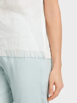 Marc Cain Shirts & Tops-T-SHIRT IM MATERIALMIX off-white