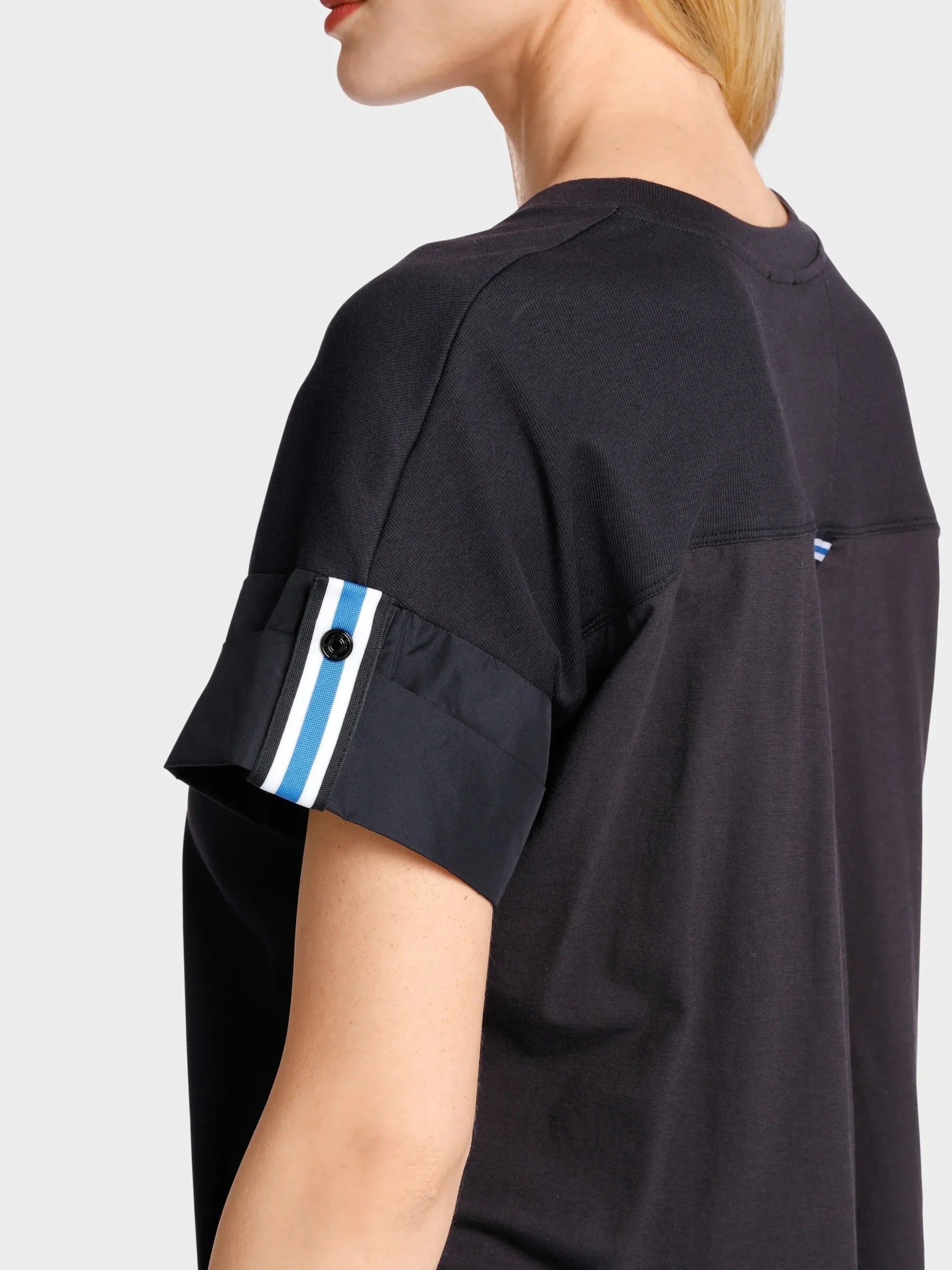 Marc Cain Shirts & Tops-T-SHIRT IM MATERIALMIX midnight blue