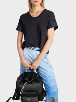 Marc Cain Shirts & Tops-T-SHIRT IM MATERIALMIX midnight blue