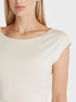 Marc Cain Shirts & Tops-T-SHIRT MIT ANGESCHNITTENEM ARM smoke