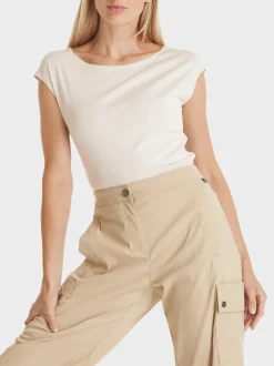 Marc Cain Shirts & Tops-T-SHIRT MIT ANGESCHNITTENEM ARM smoke