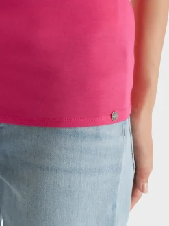 Marc Cain Shirts & Tops-T-SHIRT MIT ANGESCHNITTENEM ARM super pink