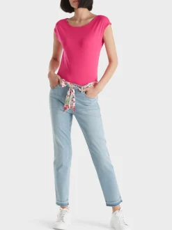 Marc Cain Shirts & Tops-T-SHIRT MIT ANGESCHNITTENEM ARM super pink