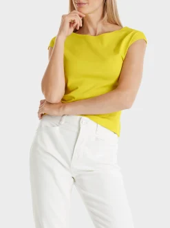 Marc Cain Shirts & Tops-T-SHIRT MIT ANGESCHNITTENEM ARM bright sulphur